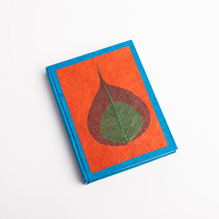 Brightly colored notebook made in Nepal