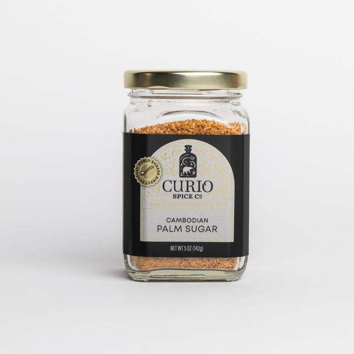 Jar of Cambodian palm sugar with &