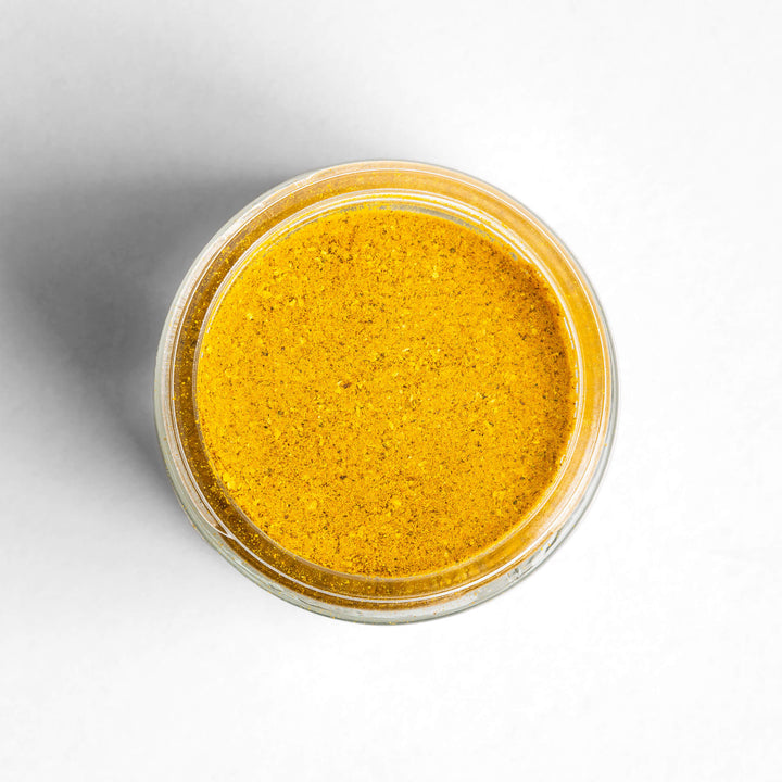 Topdown of a jar of Kathmandu Curry blend