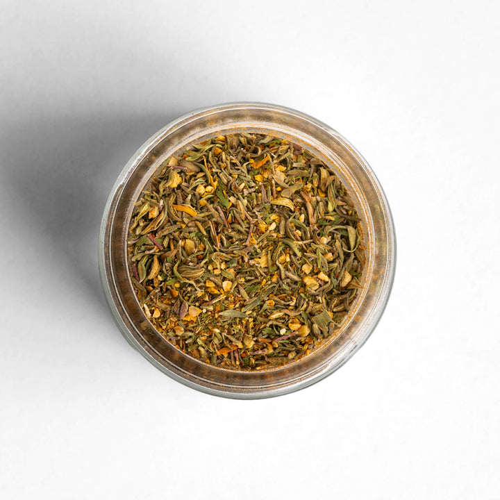Topdown of a jar of Provincetown Pride blend