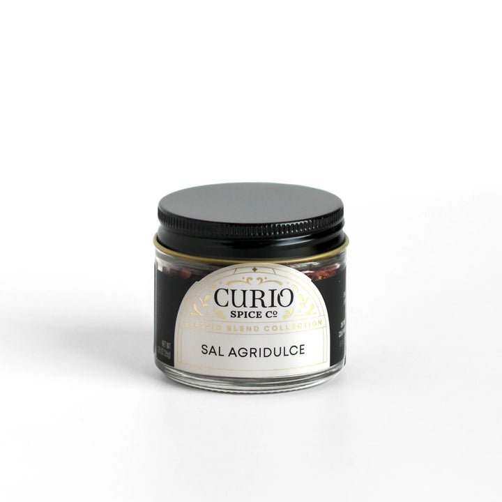 Curio Spice Co. Classic Blend Sal Agridulce in a glass jar.