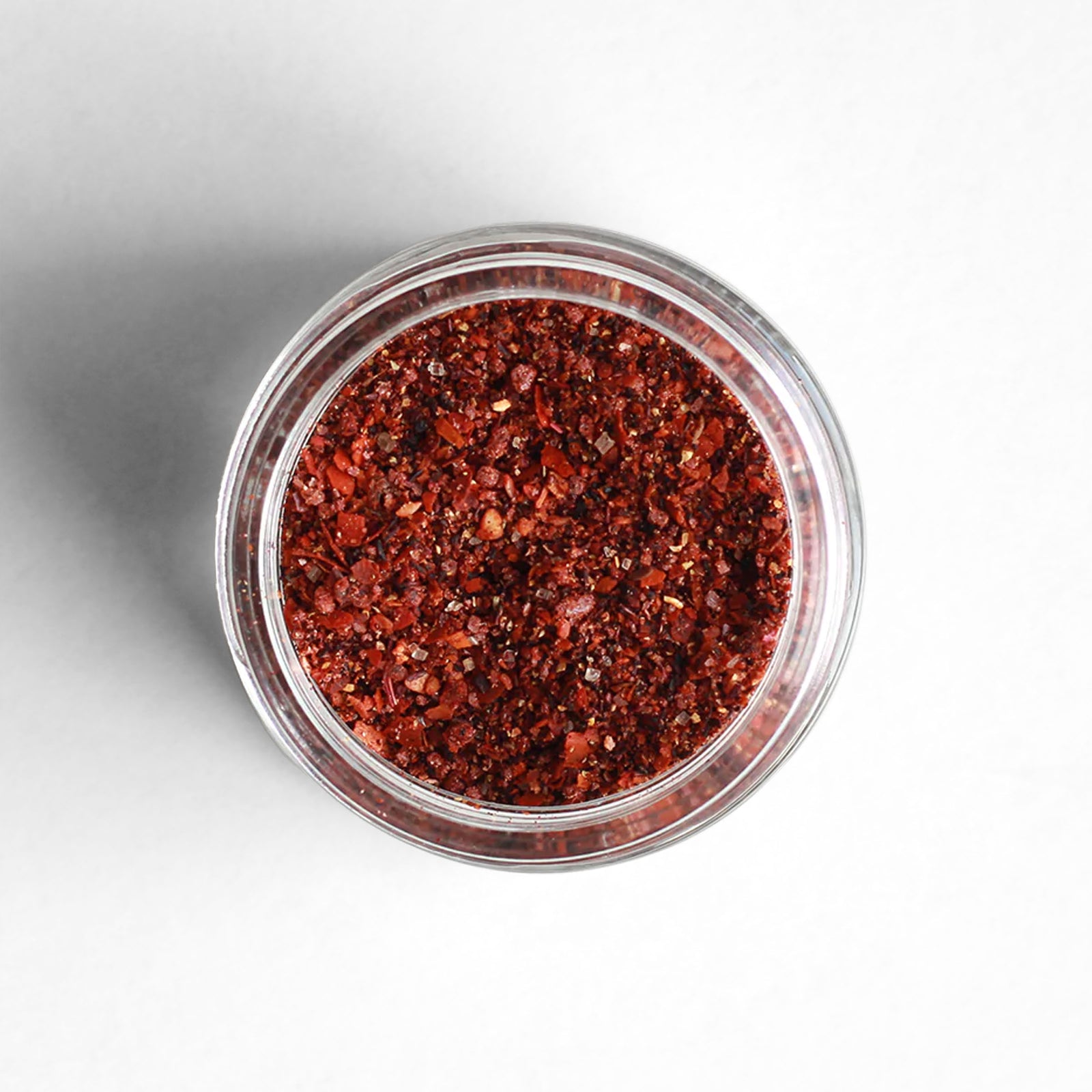 Curio Spice Co. Classic Blend Sal Agridulce in a glass jar from above.