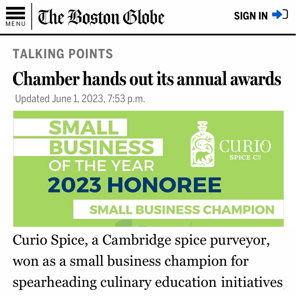 The Boston Globe Mentions Curio Spice Co.