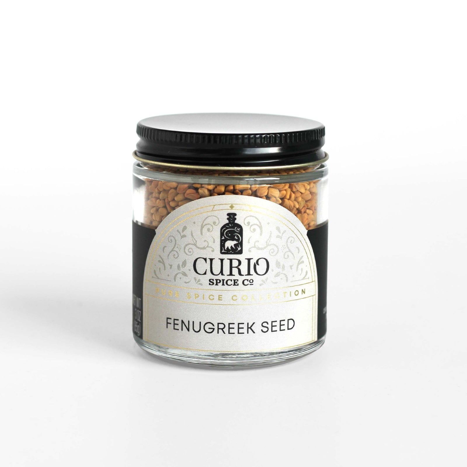 Fenugreek Seed inside a Curio Spice clear glass jar