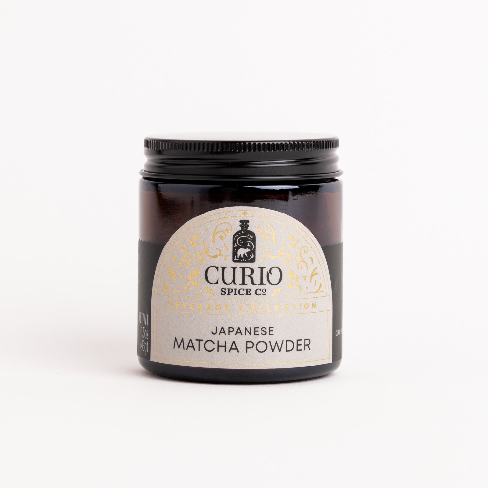 Curio Spice Co. fair-trade single origin sustainable Japanese Culinary Matcha in a glass jar.
