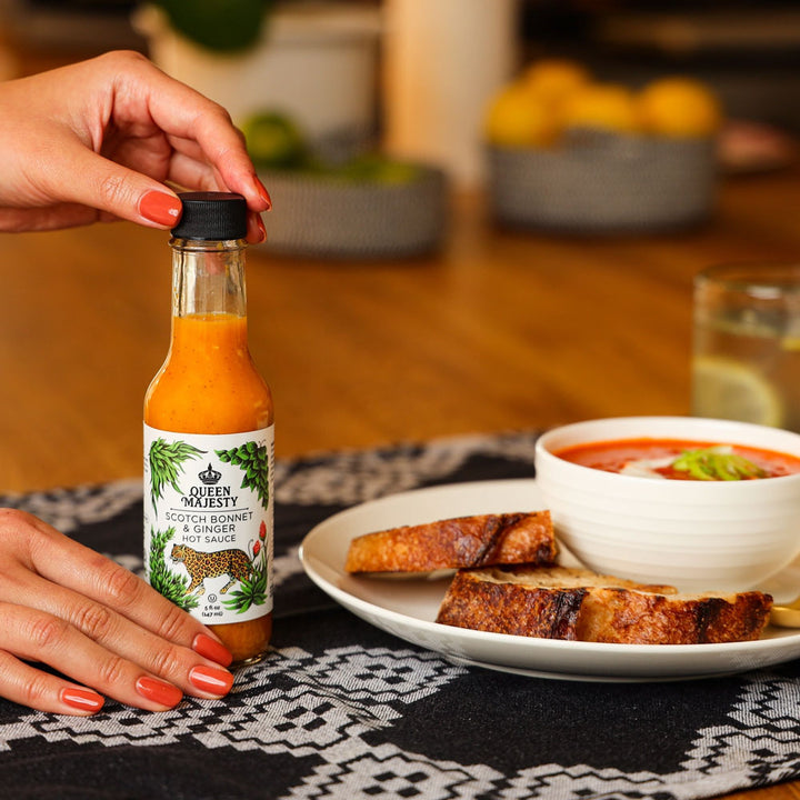 Scotch Bonnet &amp; Ginger Hot Sauce in  soup