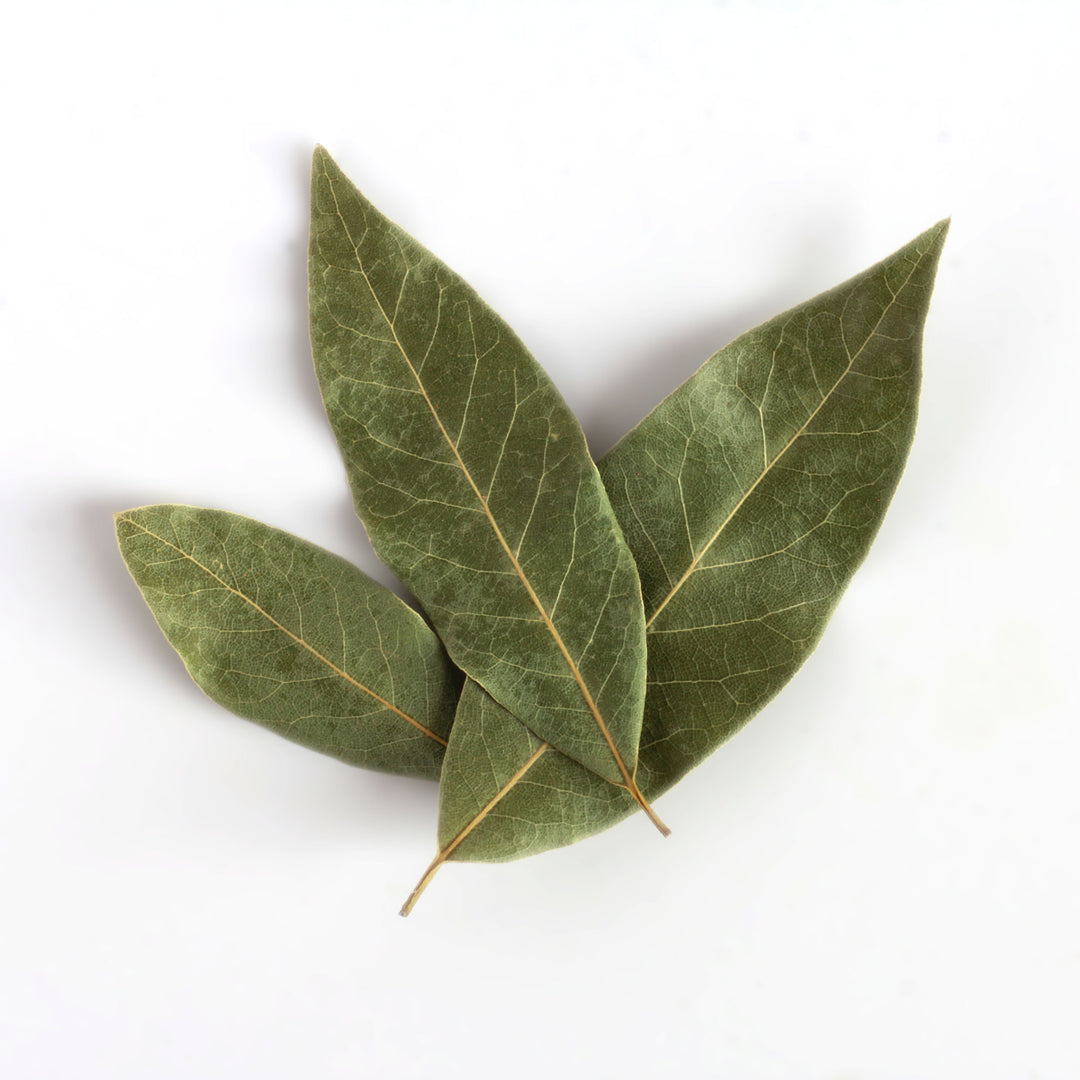 Sicilian bay leaves stacked on top of one another